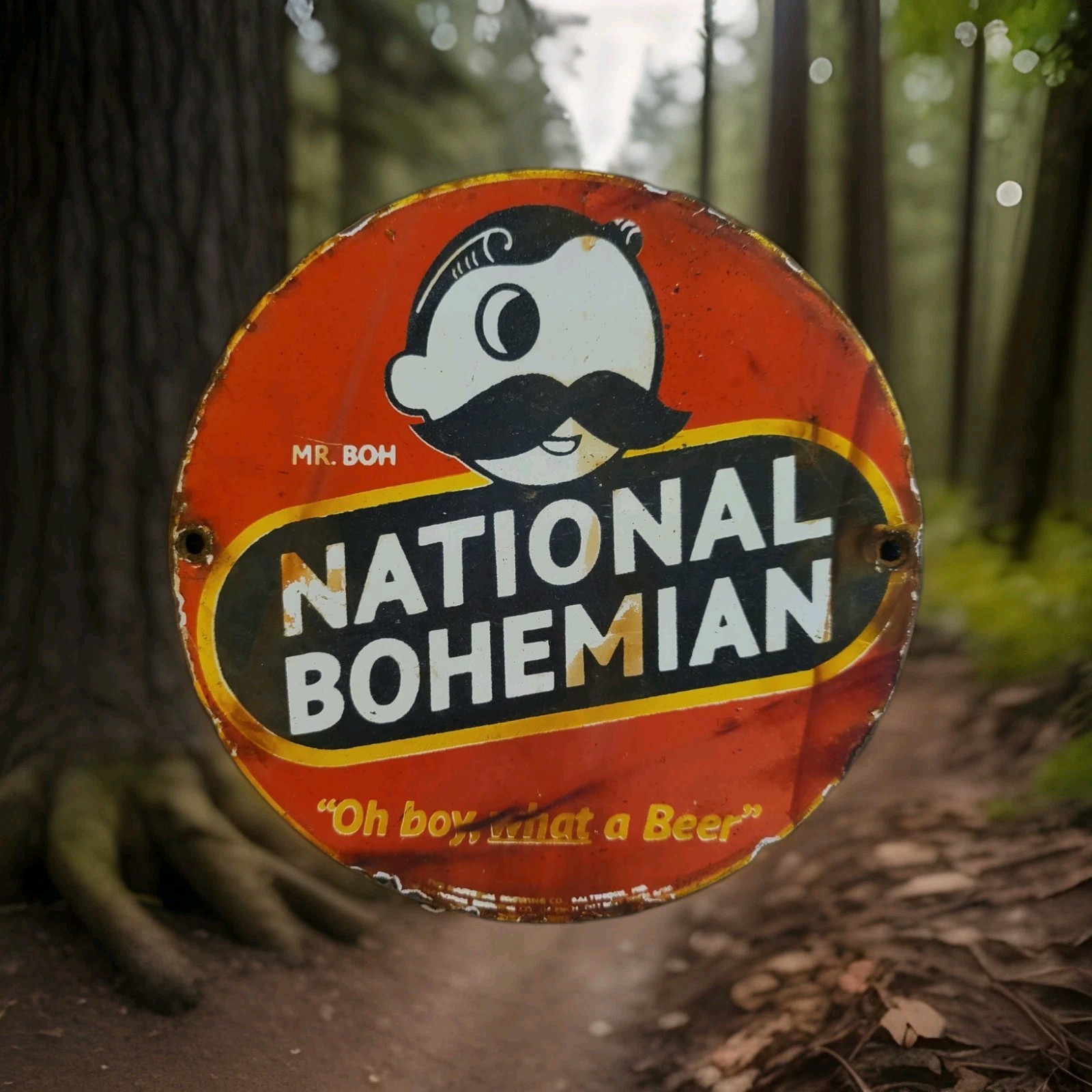 Vintage National Bohemian Beer Sign 