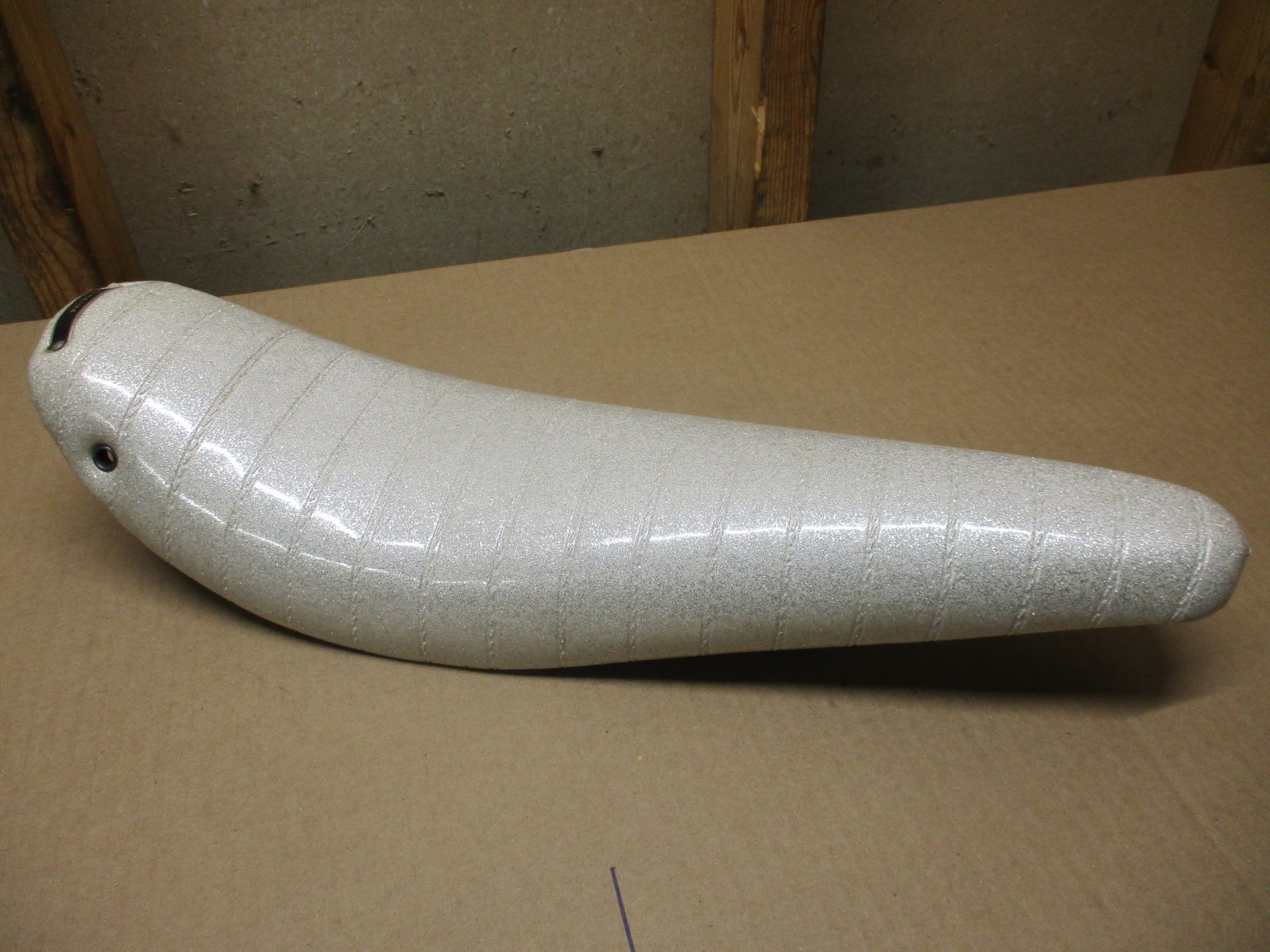 Vintage Persons Musclebike Banana Seat White Glitter