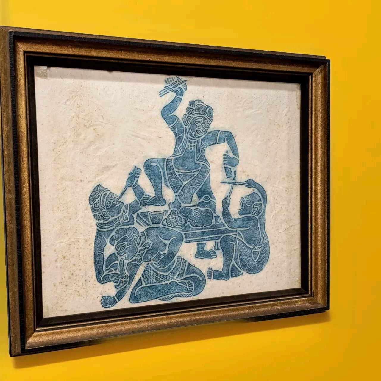 GORGEOUS Vintage Siam Thai Thailand Temple Rubbing Framed