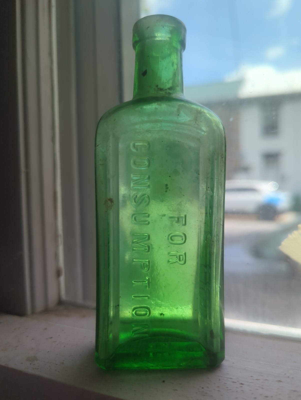 Green 1890s PISO\'S CURE FOR CONSUMPTION  Bottle By Hazeltine & Co., 5\