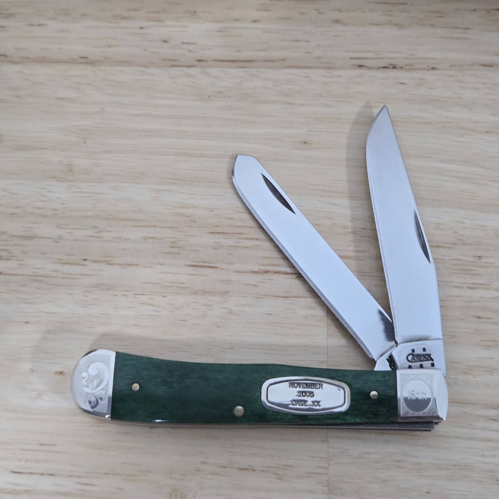 Rare Case XX Scrolled Bermuda Green Nov. 2005 Trapper 6254 SS Knife 18th Bolster Rare Case XX Scrolled Bermuda Green Nov. 2005 Trapper 6254 SS Knife 18th Bolster