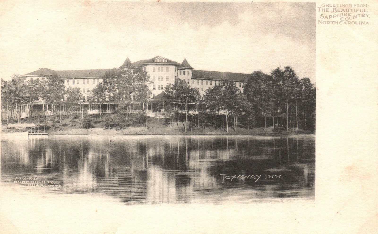 Vintage Postcard 1900's Toxaway Inn & Lake Greetings From North Carolina