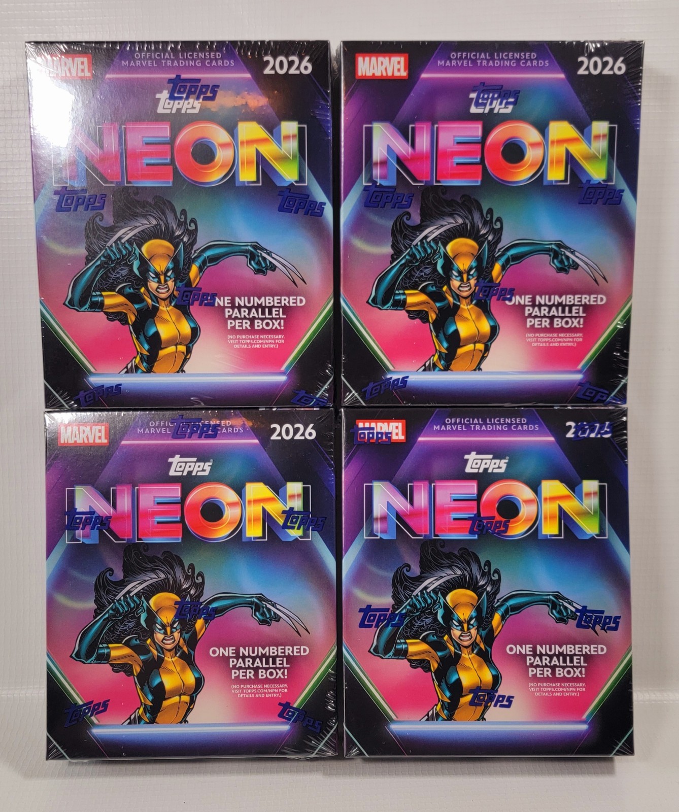 💥 4x TOPPS 2026 NEON MARVEL MEGA BOX FACTORY SEALED NEW LOT OF 4 🆕️☑️SHIPS NOW