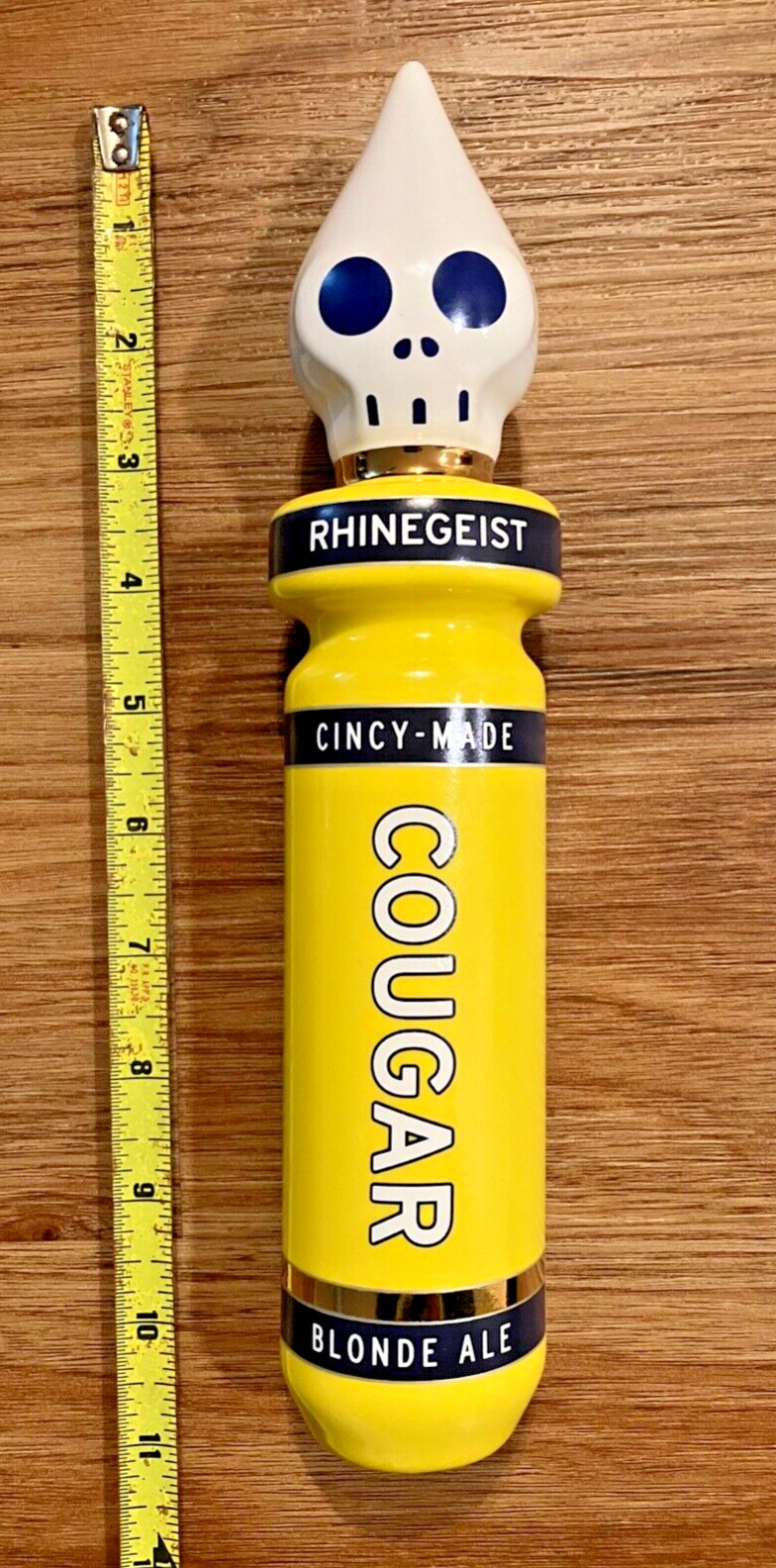 Rhinegeist Beer Tap Handle Knob Keg Draft Bar Top Brewing Cougar Yellow Blonde