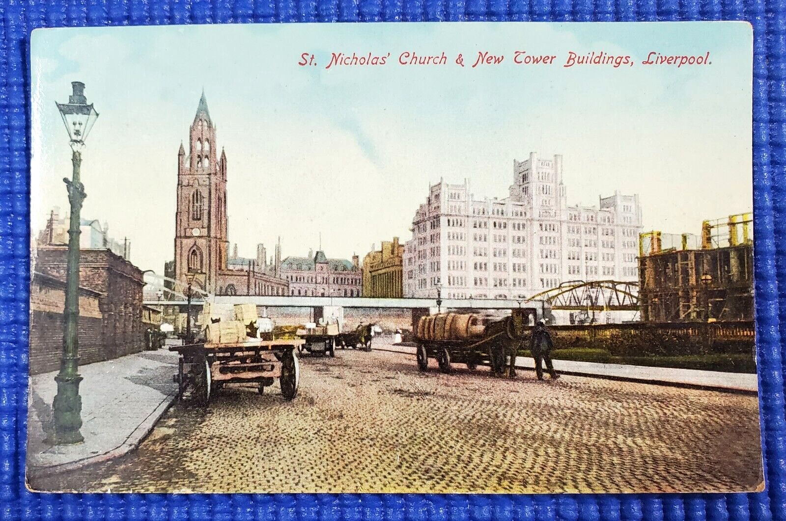 Vtg St Nicholas Church & New Tower Buildings Horse Buggy Liverpool Eng Postcard Vtg St Nicholas Church & New Tower Buildings Horse Buggy Liverpool Eng Postcard