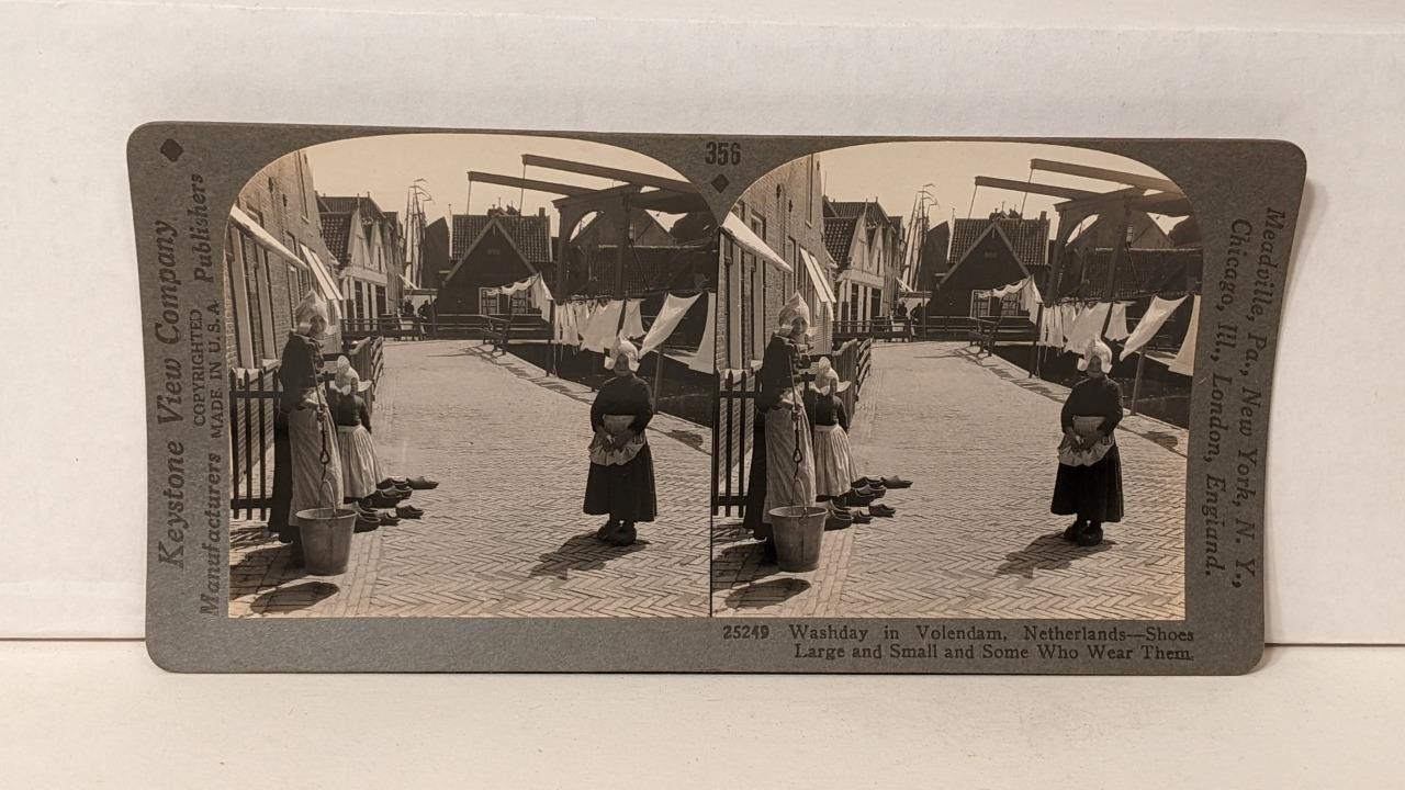 a378, Keystone SV, Washday in Volendam, Wooden Shoes; 356-25249, 1930
