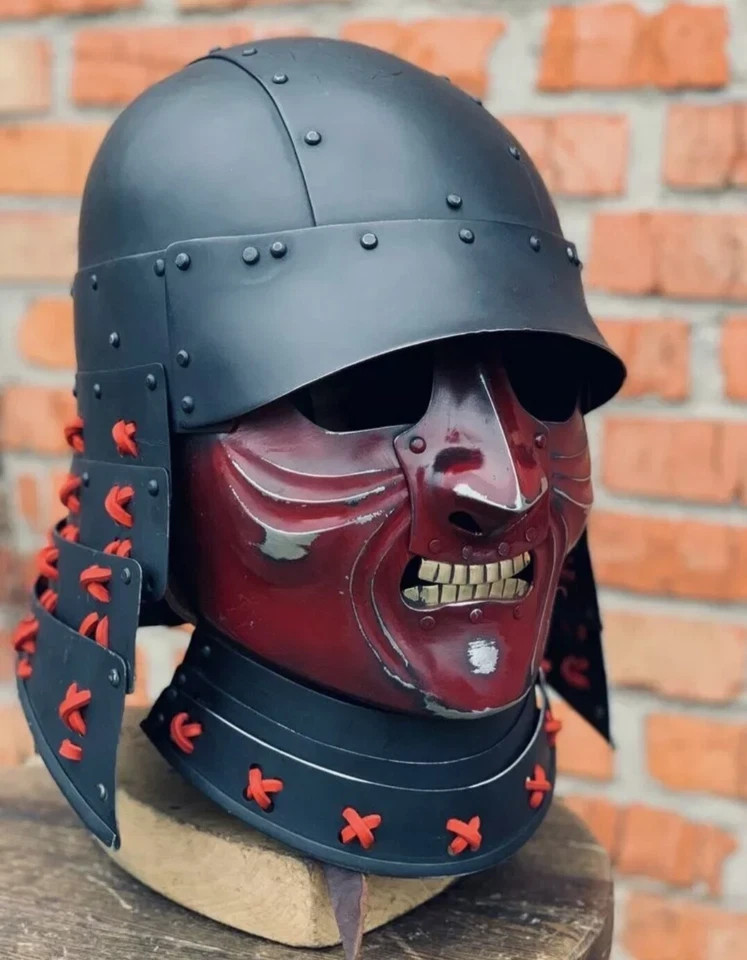 Medieval Samurai Armor Helmet Handmade Steel Warrior Surface Finish Medieval Samurai Armor Helmet Handmade Steel Warrior Surface Finish