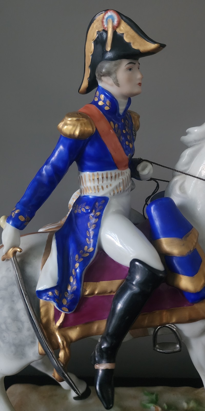 Antique Porcelain Equestrian Figurine –Marschall 1812 – Napoleonic Era