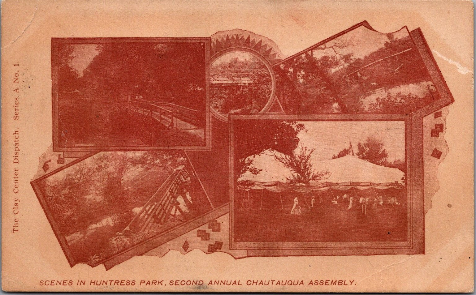 Clay Center KS Huntress Park Chautauqua Assembly RPPC Postcard c1900s Clay Center KS Huntress Park Chautauqua Assembly RPPC Postcard c1900s