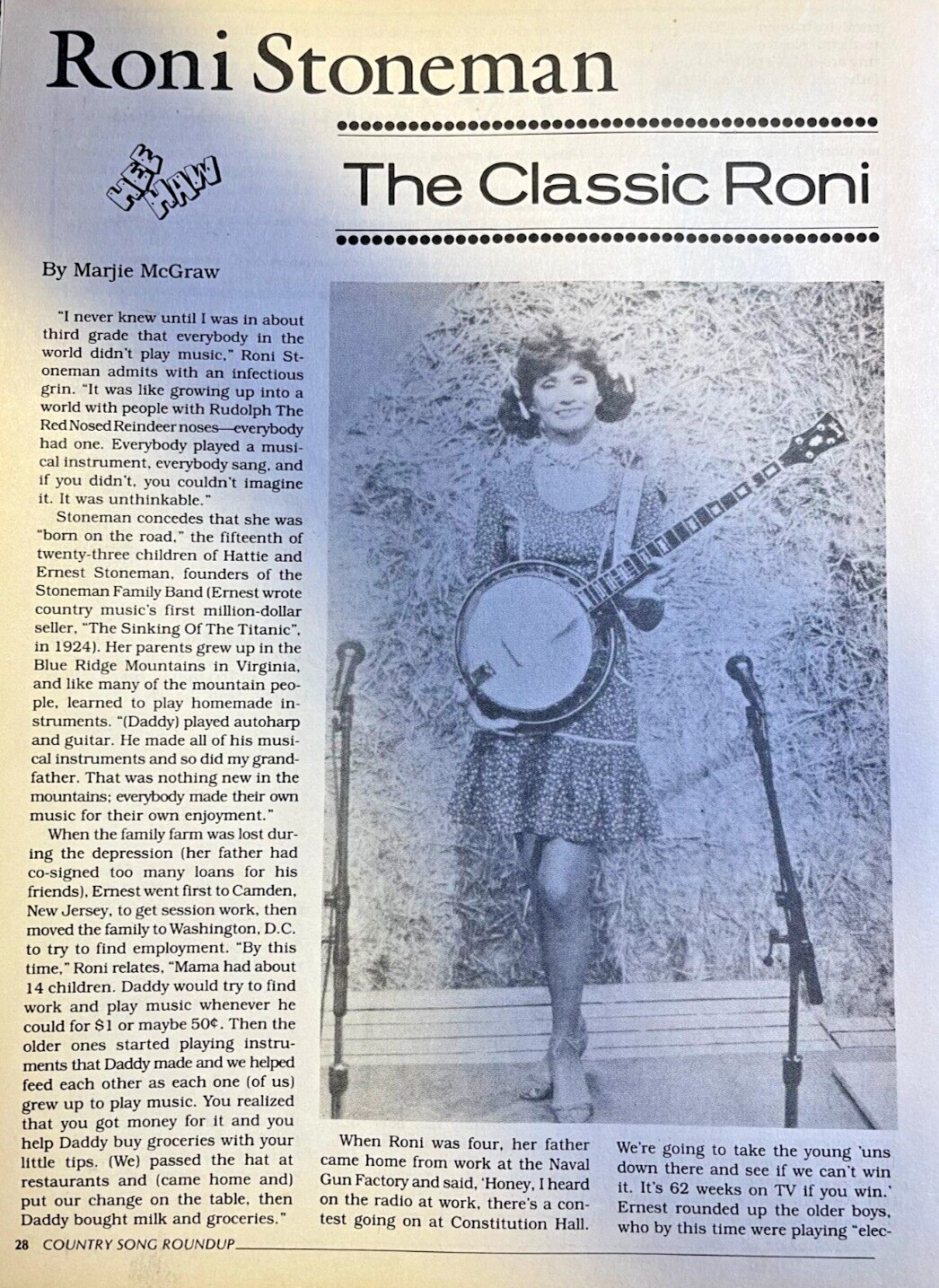 1990 Country Music Performer Roni Stoneman 1990 Country Music Performer Roni Stoneman
