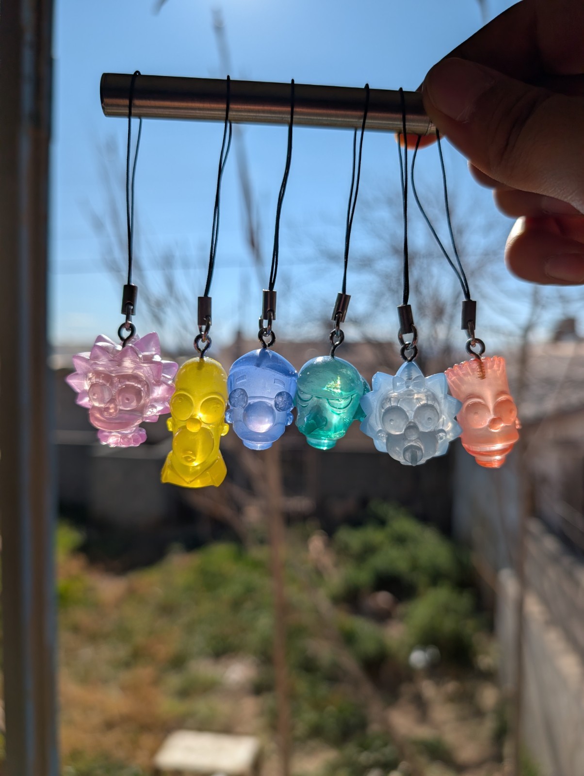 The Simpsons Gacha Tomy Capsule Collectable Crystal Clear Edition Complete Set 6