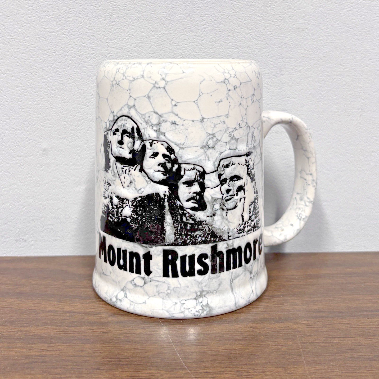 Vintage Mount Rushmore Collectible Coffee Mug Souvenir Marbled Karol Western VGC