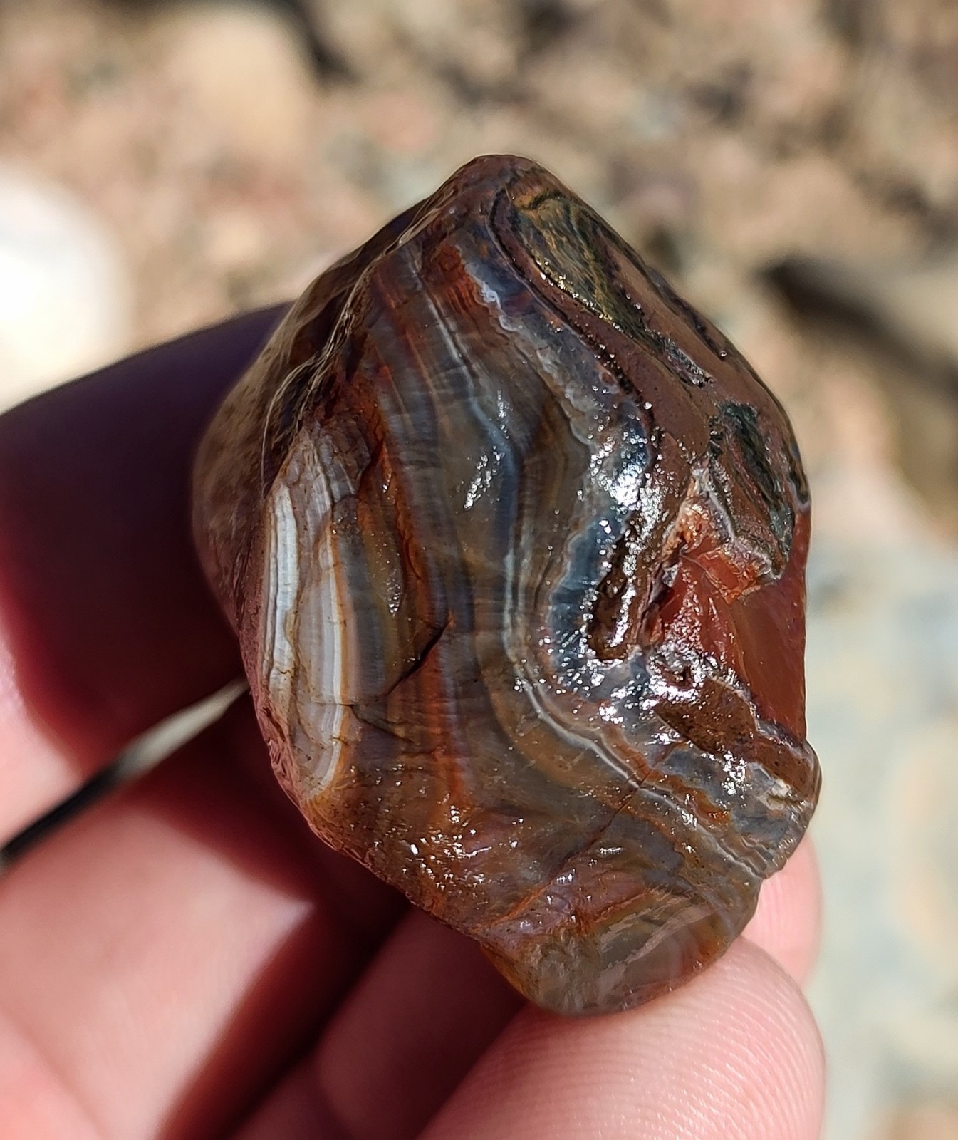 Lake Superior Agate, 1.5oz Beautiful Red & Blue Quartz Tipped Display Agate Lake Superior Agate, 1.5oz Beautiful Red & Blue Quartz Tipped Display Agate