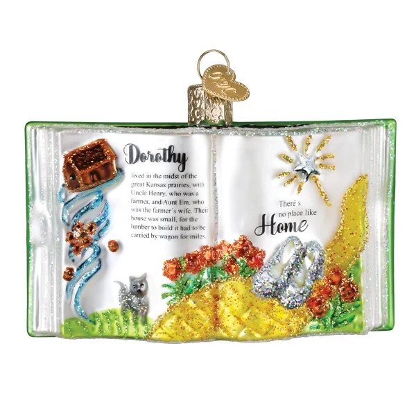 Old World Christmas THE WONDERFUL WIZARD OF OZ BOOK (32752) Glass Orn. w/OWC Box