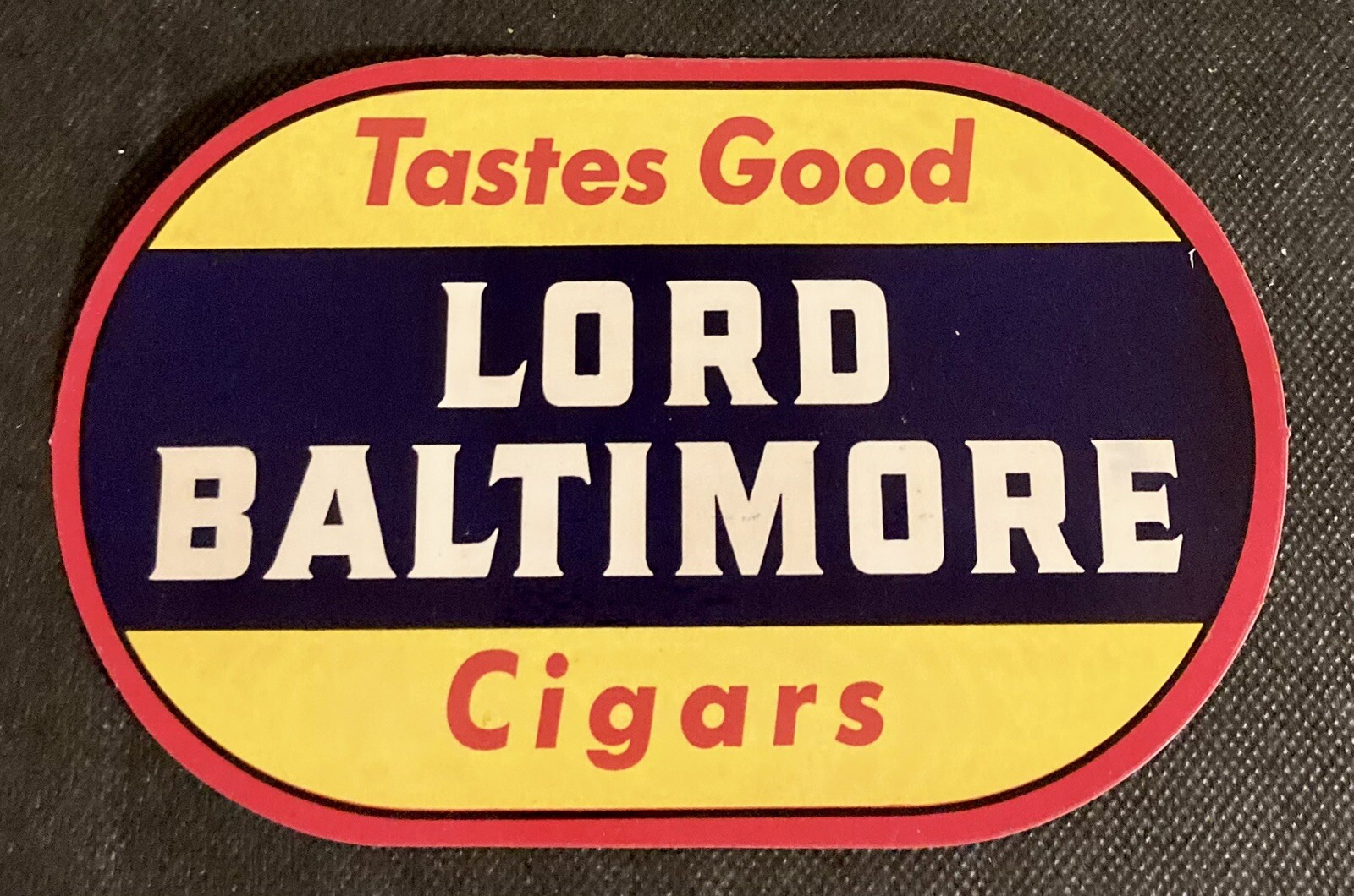 Lord Baltimore Cigar Decal 1930's Vintage  6 1/2