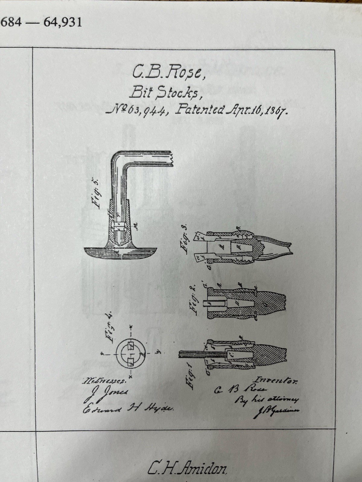 Vintage Rare Millers Falls 12” Rose Patent #1 Bit Brace Hand Drill, Collectible
