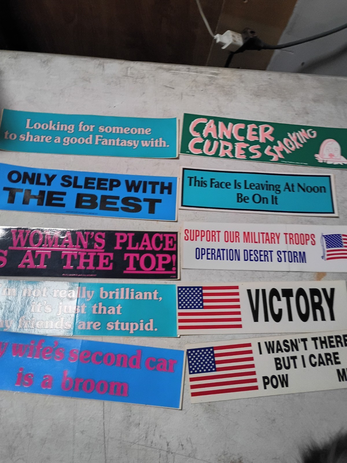  Vintage 80's 90's Bumper Sticker Lot Of 10 Unused 