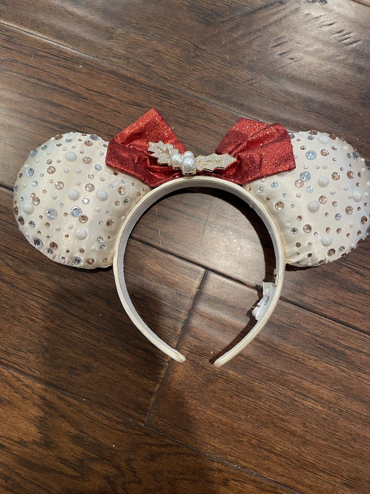 2022 Disney Baublebar Christmas Ears Minnie Gold Red Holly Jeweled Headband