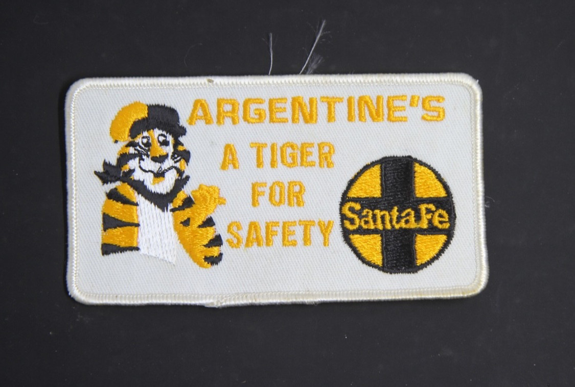 Vintage 1970's AT&SF / Santa Fe Railroad Safety Patch, Argentine Yard Kansas Vintage 1970's AT&SF / Santa Fe Railroad Safety Patch, Argentine Yard Kansas