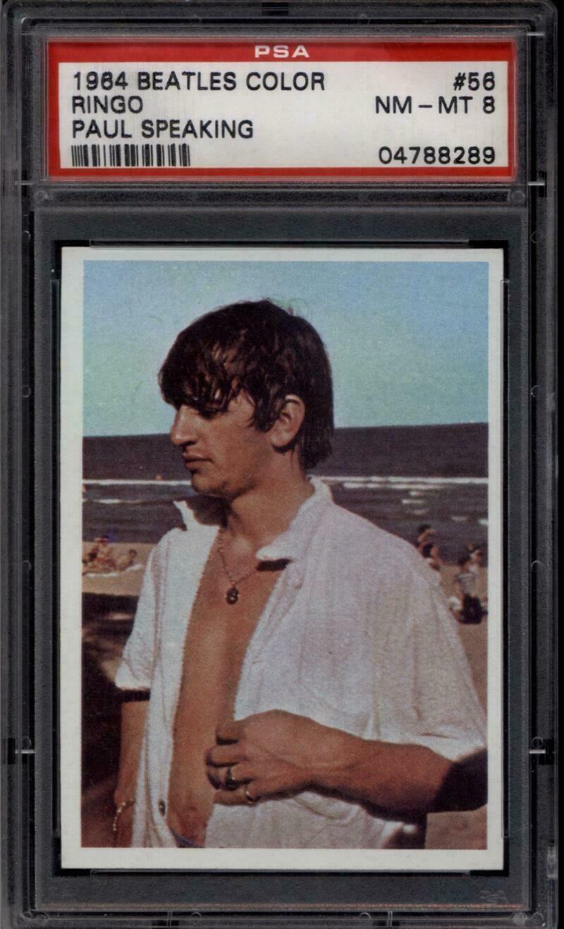 Ringo Starr Rookie Card 1964 Beatles Color PSA 8 #56 Topps Rock Paul McCartney