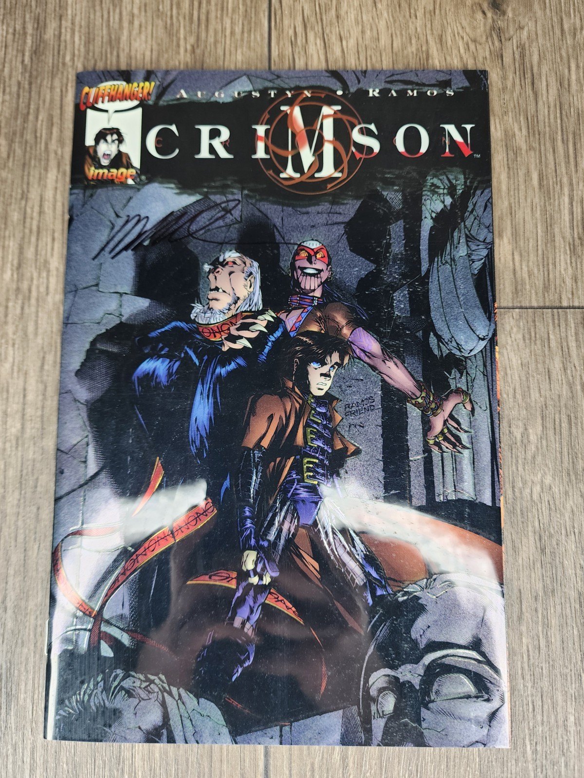 1998 Crimson #1 Chromium Variant Cliffhanger Signed By Humberto Ramos - NO COA