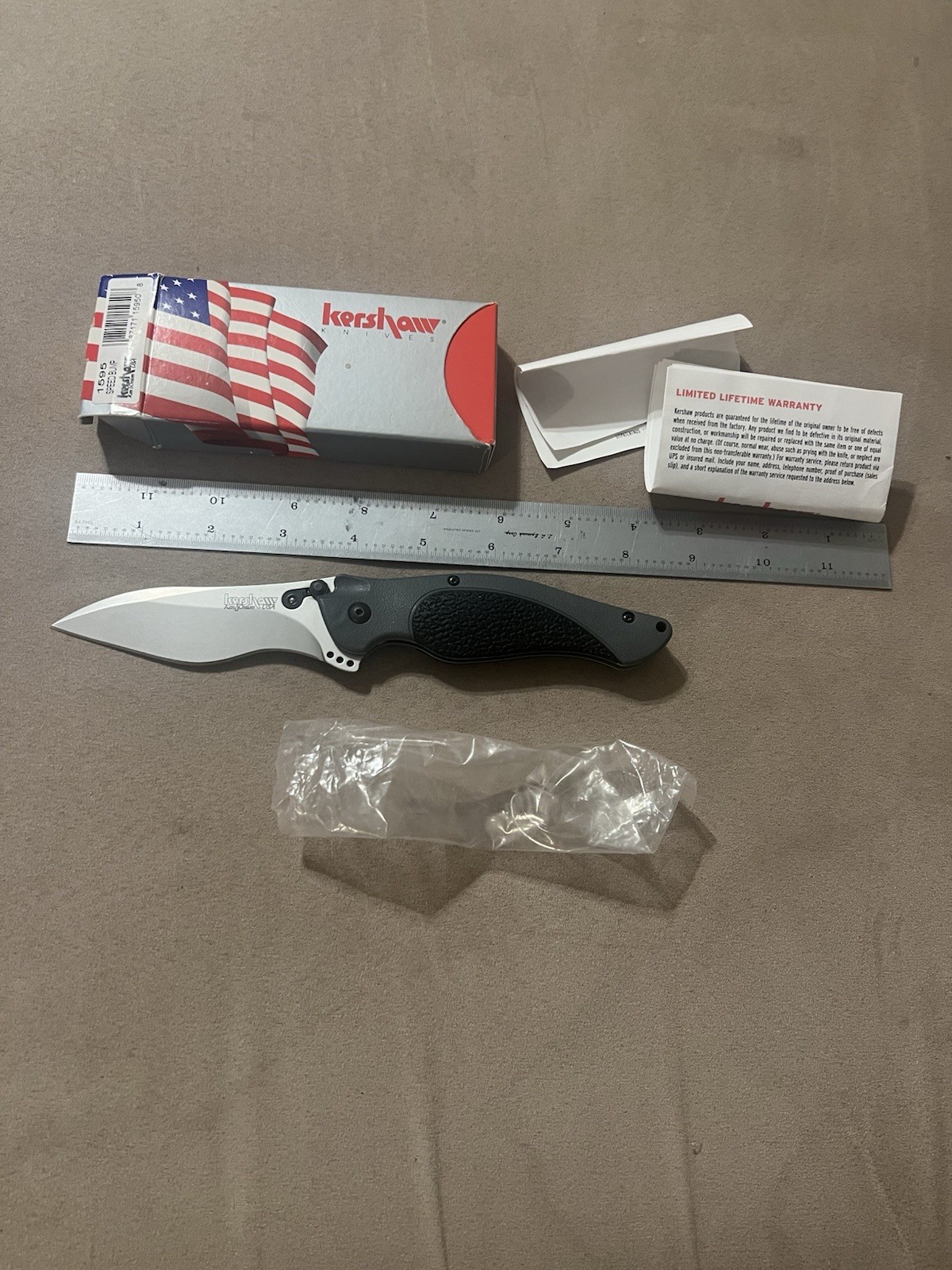 Kershaw 1595 Speed Bump Discontinued Ken Onion Knife Feb 07 Black + Grey NOS Box