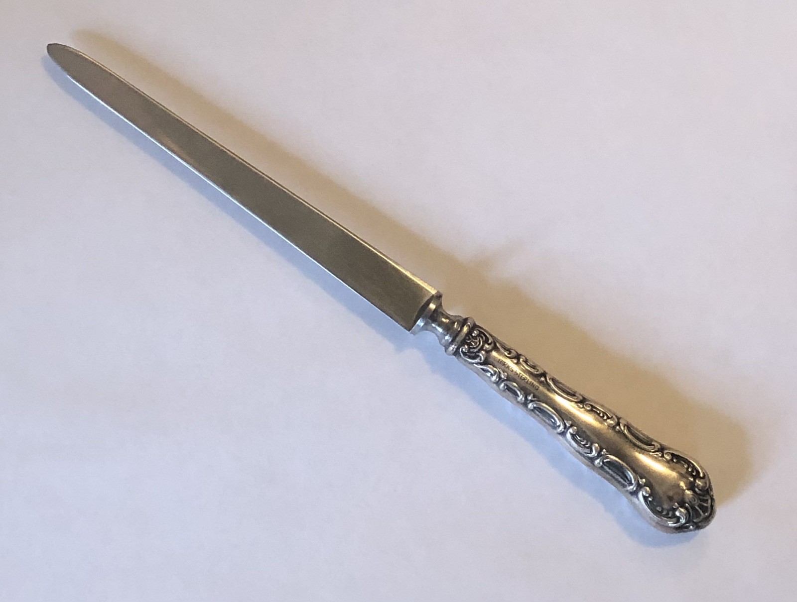 Vtg Birks Sterling Silver Handle LETTER OPENER Pompadour 8