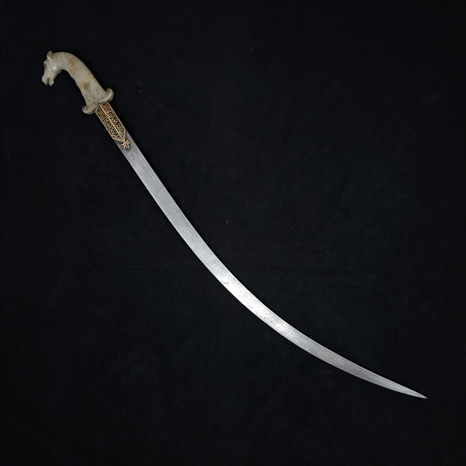 Vintage Mughal Indo-Persian ottoman Horse gold damascened horse shamshir sword