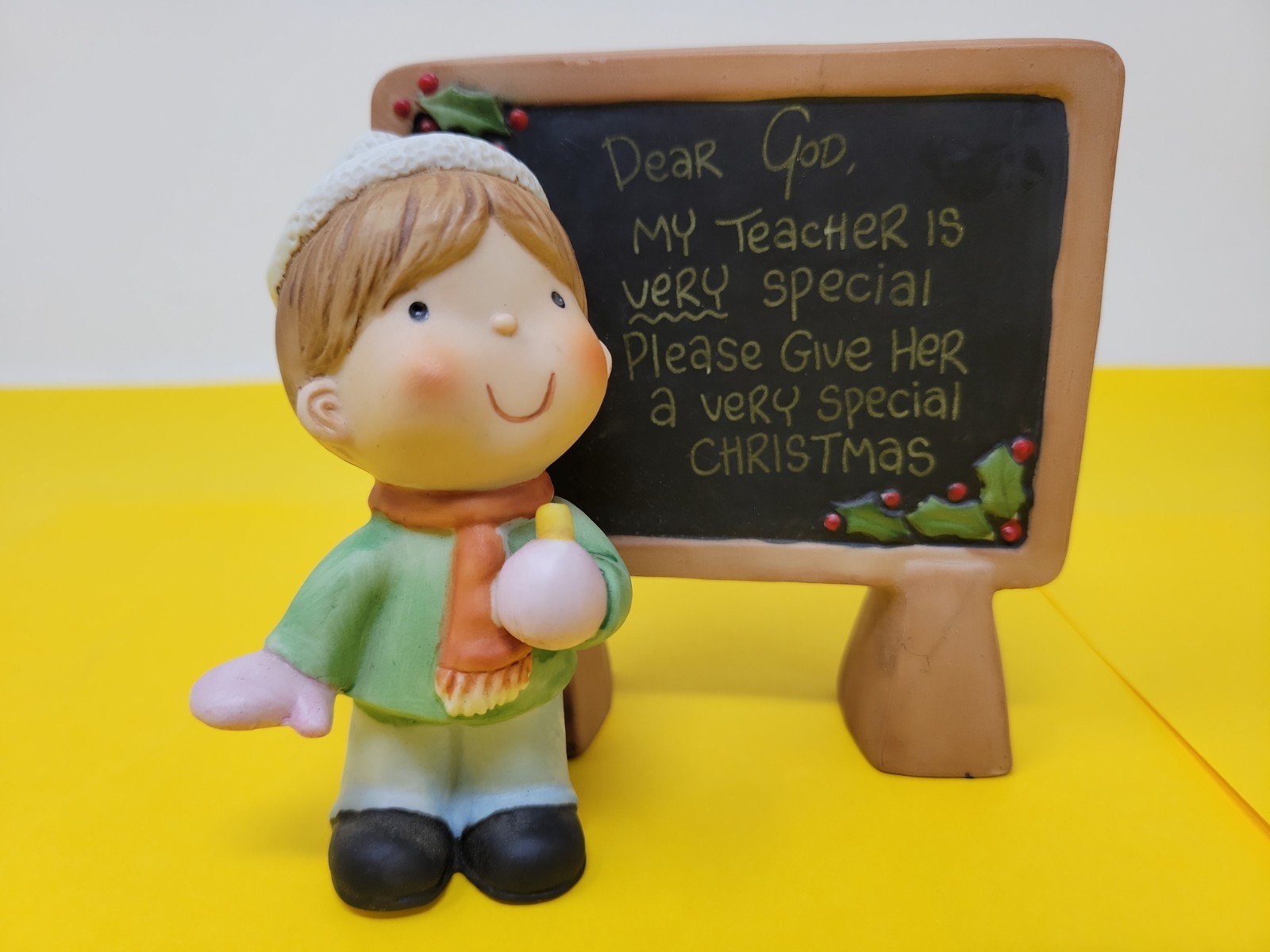 Vintage 1983 Enesco Dear God Kids Teacher Christmas Holiday Ceramic Figure RARE Vintage 1983 Enesco Dear God Kids Teacher Christmas Holiday Ceramic Figure RARE