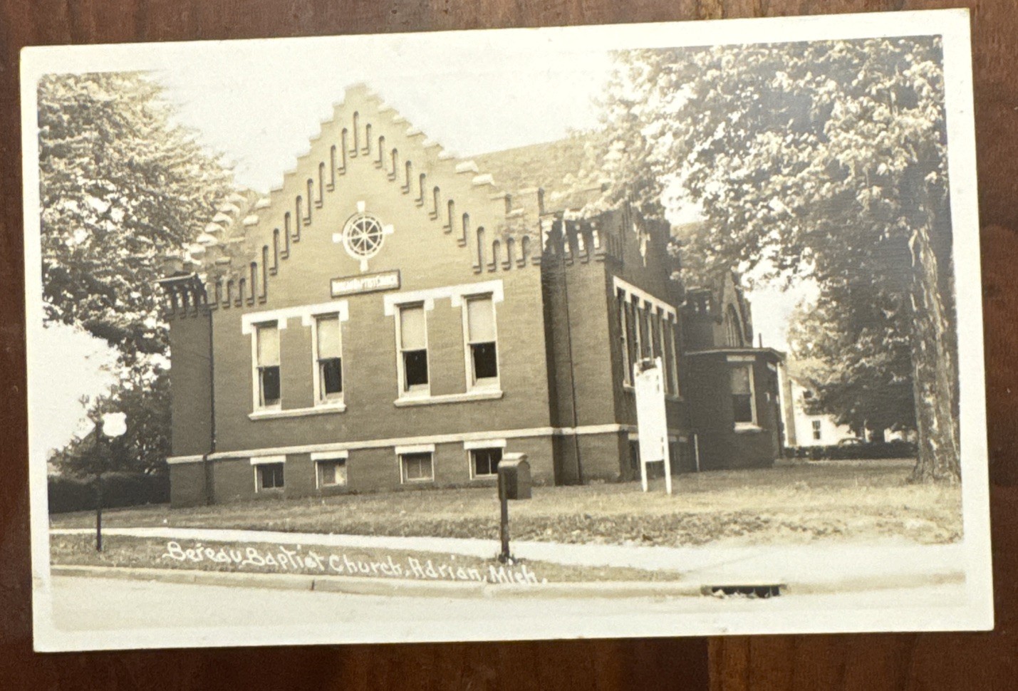 Postcard Adrian, Michigan: Berean Baptist Church RPPC Unposted, Extra Nice