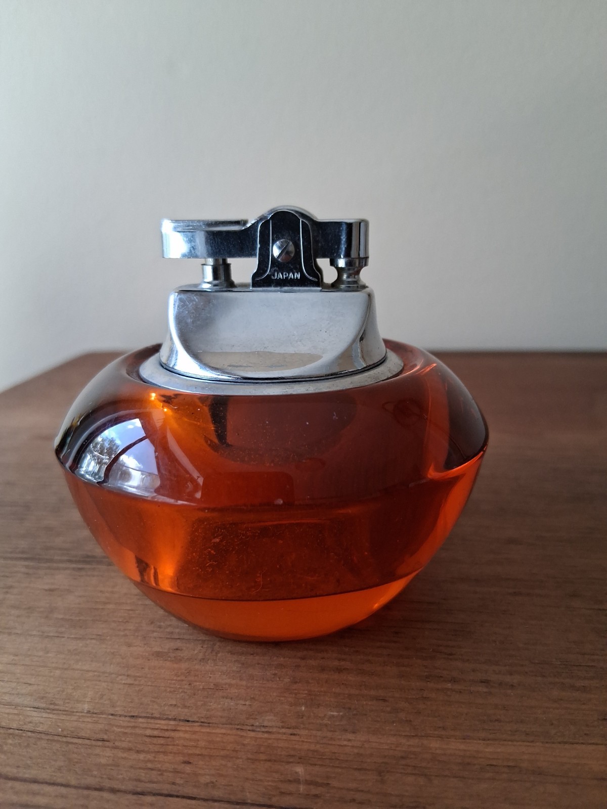 Vintage Viking Glass Orange Orb Table Lighter approx. 3