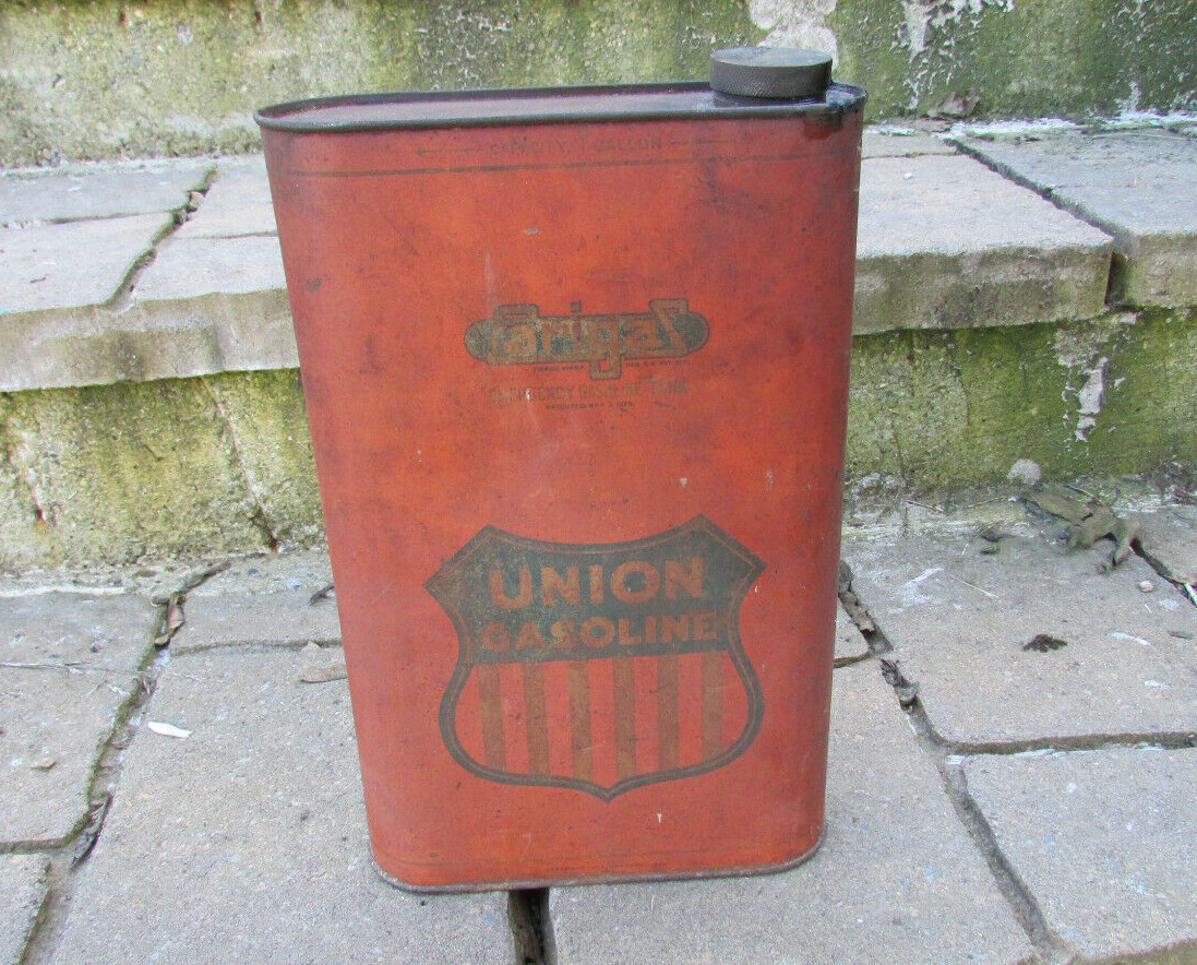 Vintage 1925 Union Gasoline Carigas Emergency Gas Can Tank 1 gallon - very rare
