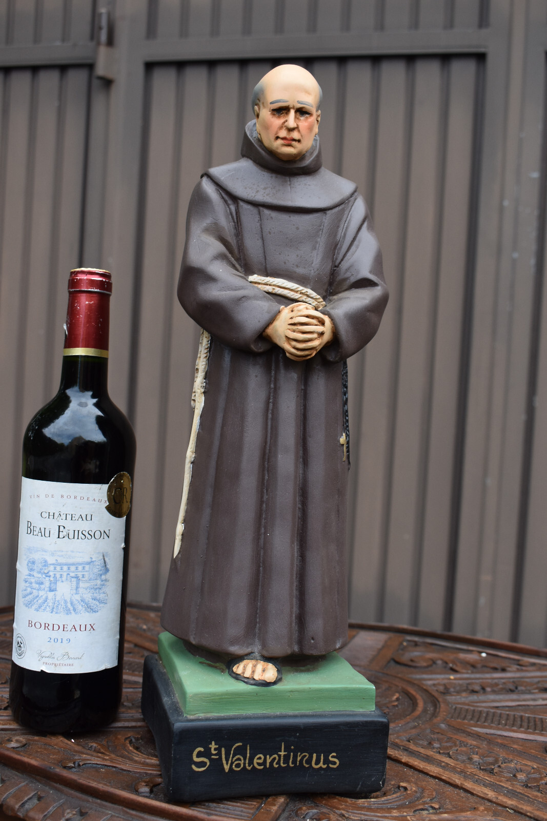Antique Flemish chalk saint Valentinus Paquay Hasselt Belgium statue Antique Flemish chalk saint Valentinus Paquay Hasselt Belgium statue