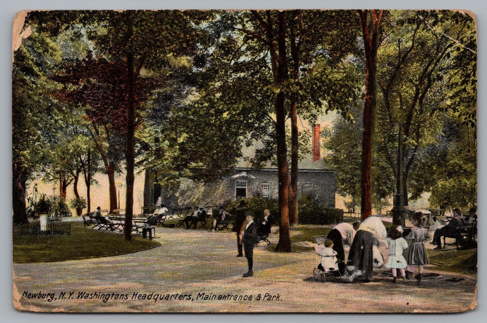 Newburg NY WA\'s Headquarters Main Entrance Park 1908 Postcard TS-251