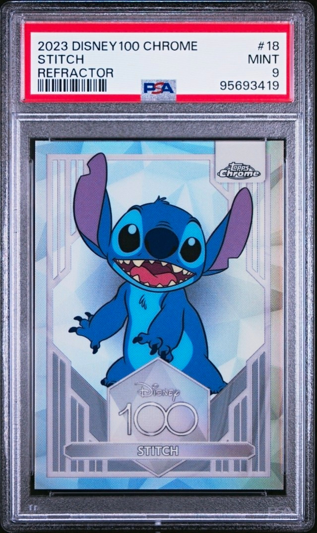 Topps 2023 Disney100 Chrome Stitch Refractor #18 PSA 9 Trading Card
