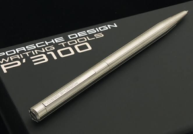[Exc+5 w/Box] PORSCHE DESIGN P'3125 Silver Stainless steel Twisted Ballpoint Pen