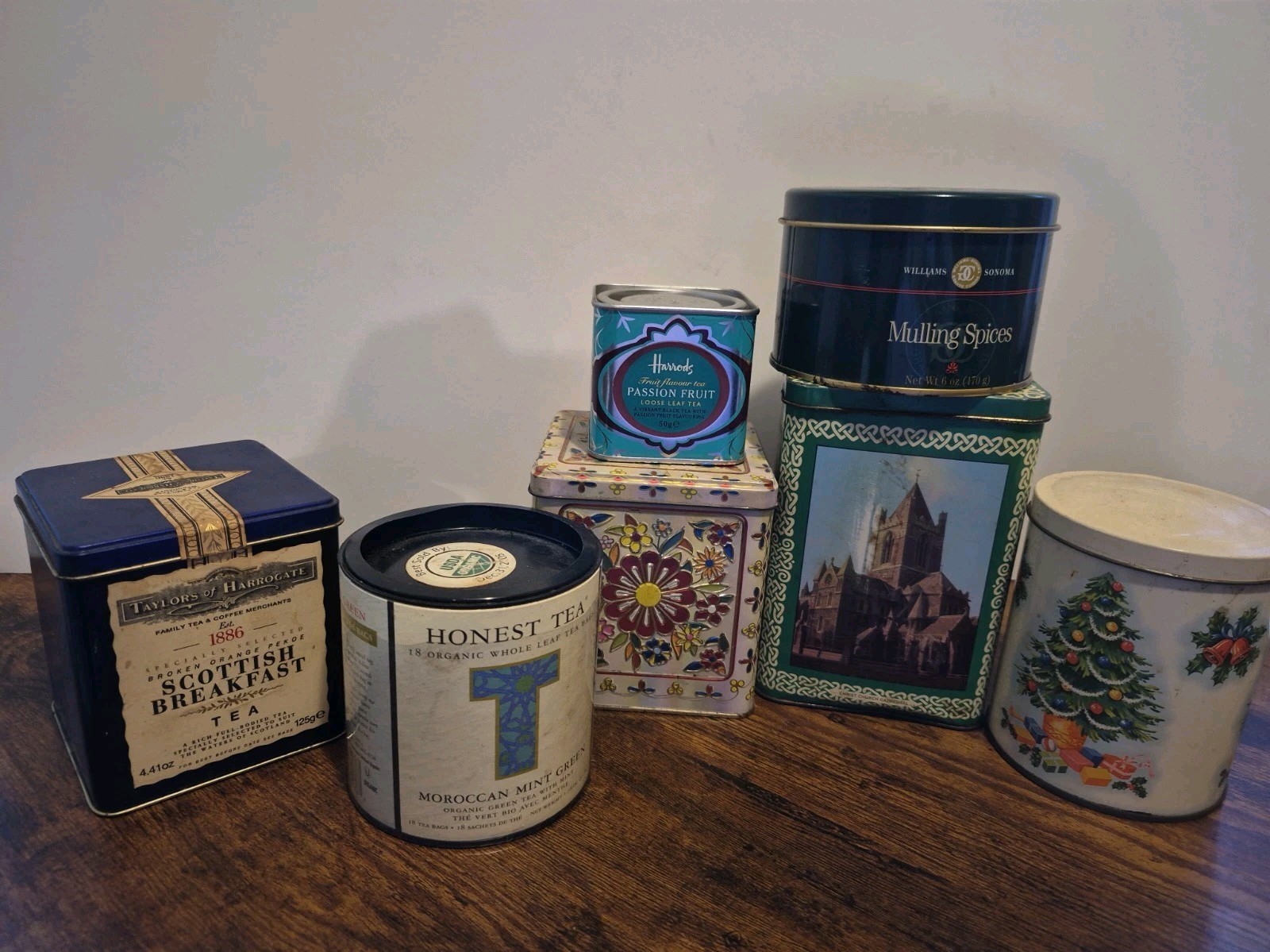 Vintage  Tea Tin Lot Of 7