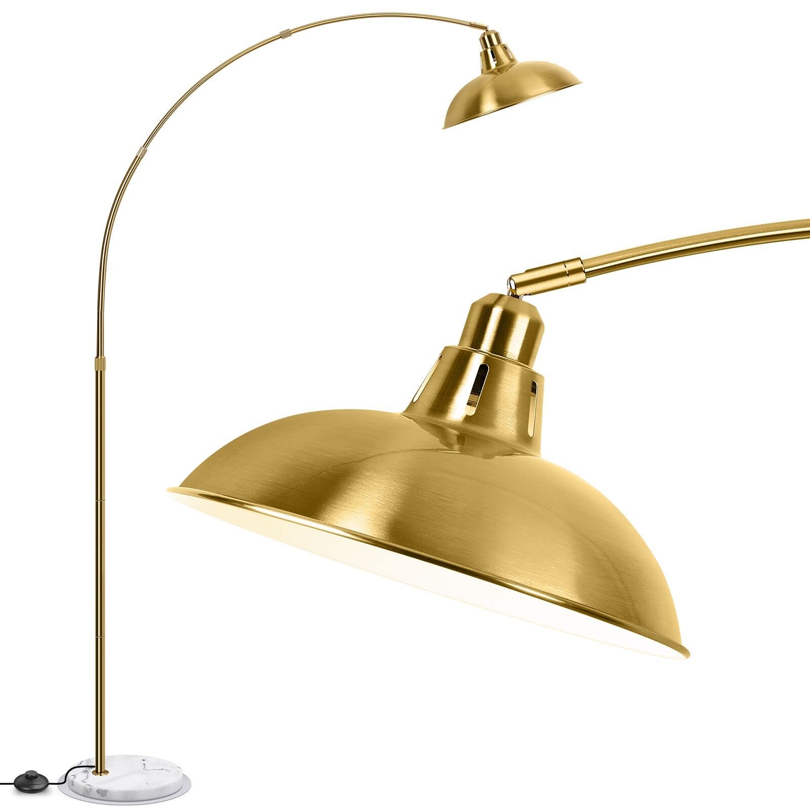 FILIYANO Gold Brass Arc Floor Lamp Mid Century Modern
