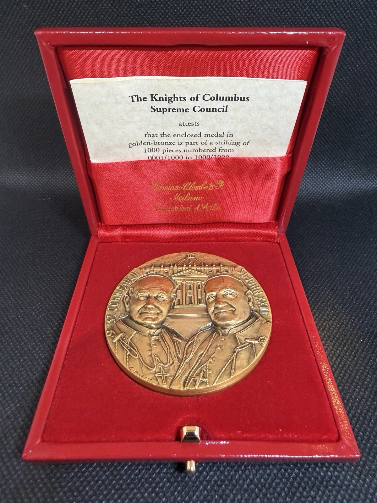 Knights of Columbus 2014 132nd Supreme Convention Orlando Medal 42/1000 COA