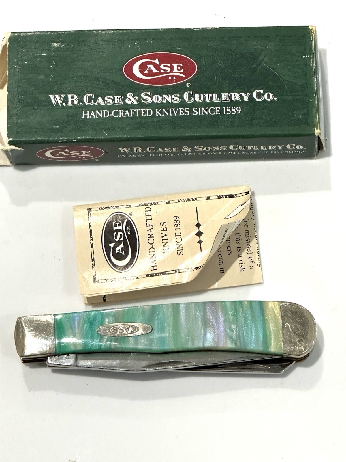 Case USA 3254 SS Case XX 2 Blades pocket knife rare green marbled swirl MIB