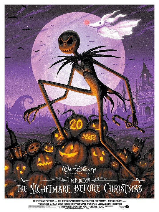 1993 The Nightmare Before Christmas Print Jack Skellington Sally 🎃🎅💀🎅🎃 1993 The Nightmare Before Christmas Print Jack Skellington Sally 🎃🎅💀🎅🎃