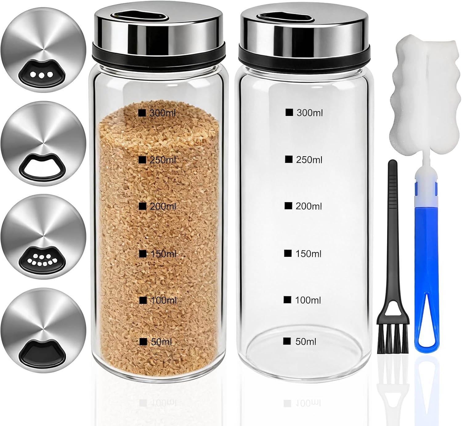 Salt and Pepper Shakers Set Large Salt Shaker with Adjustable Pour Holes Salt and Pepper Shakers Set Large Salt Shaker with Adjustable Pour Holes