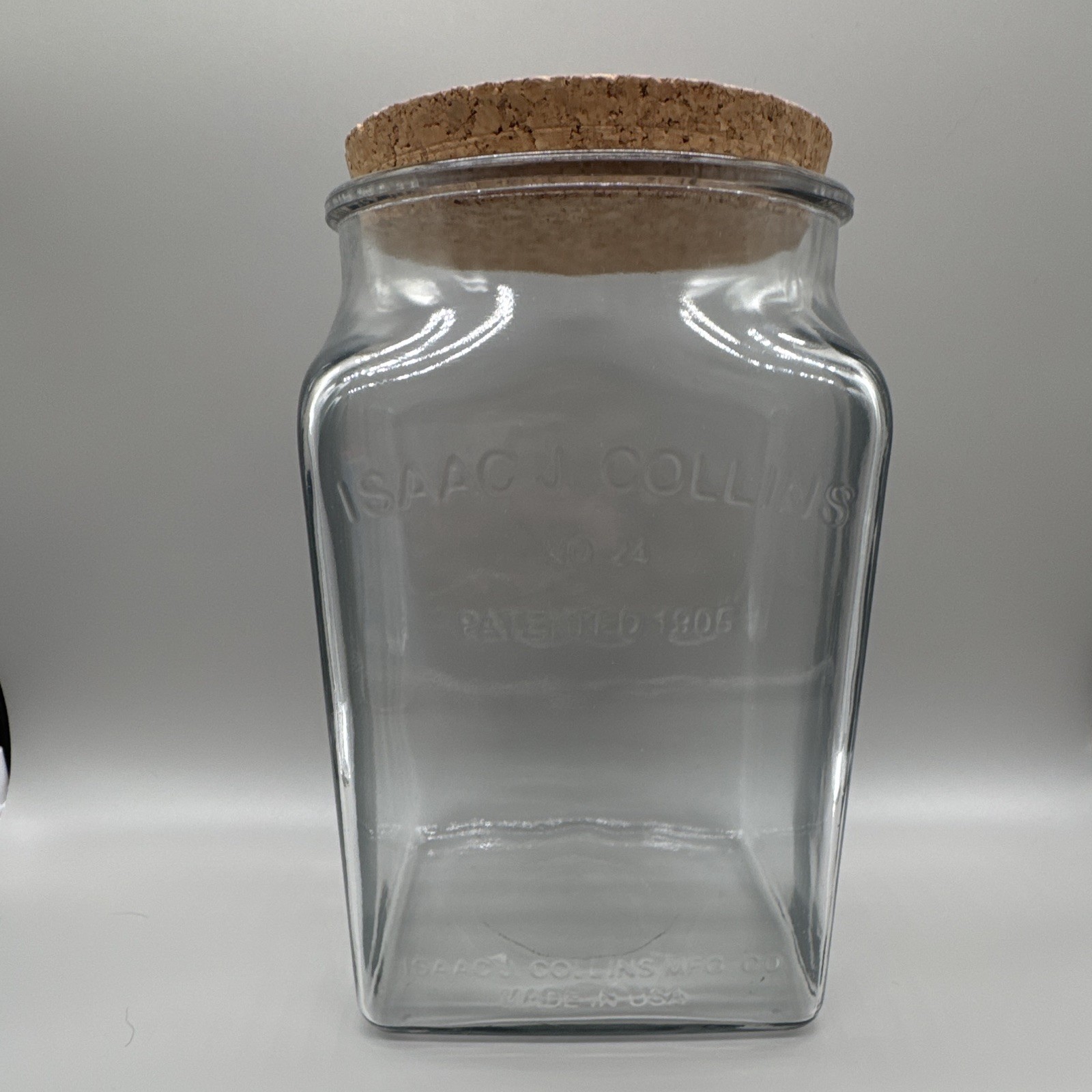 Vintage Isaac J Collins No 24 Glass General Store Counter Jar Patented 1905 USA Vintage Isaac J Collins No 24 Glass General Store Counter Jar Patented 1905 USA