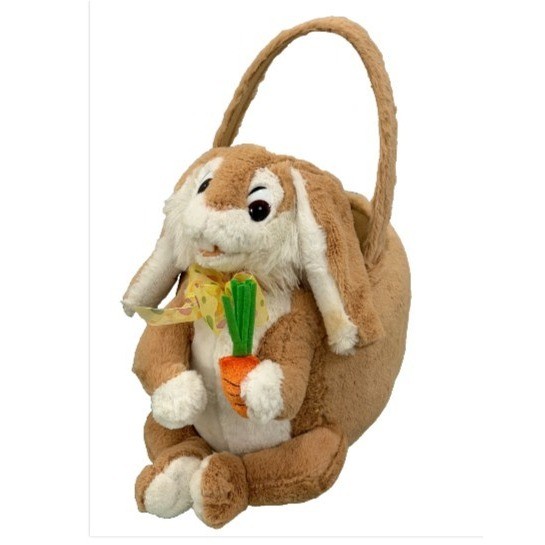 Bunny Easter Basket Stuffed Plush Rabbit Vintage 13.5\