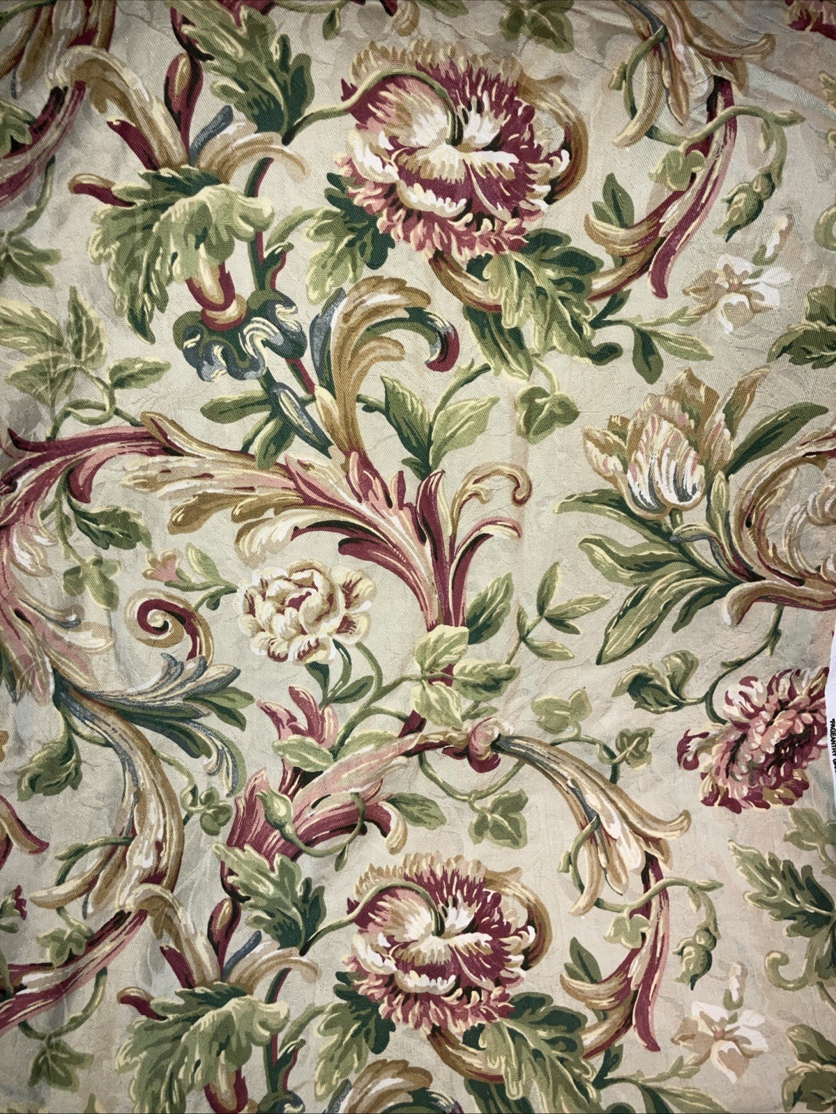 Vintage Waverly Floral Fabric “Pageantry Grandeau” 52” Wide X 44”Long