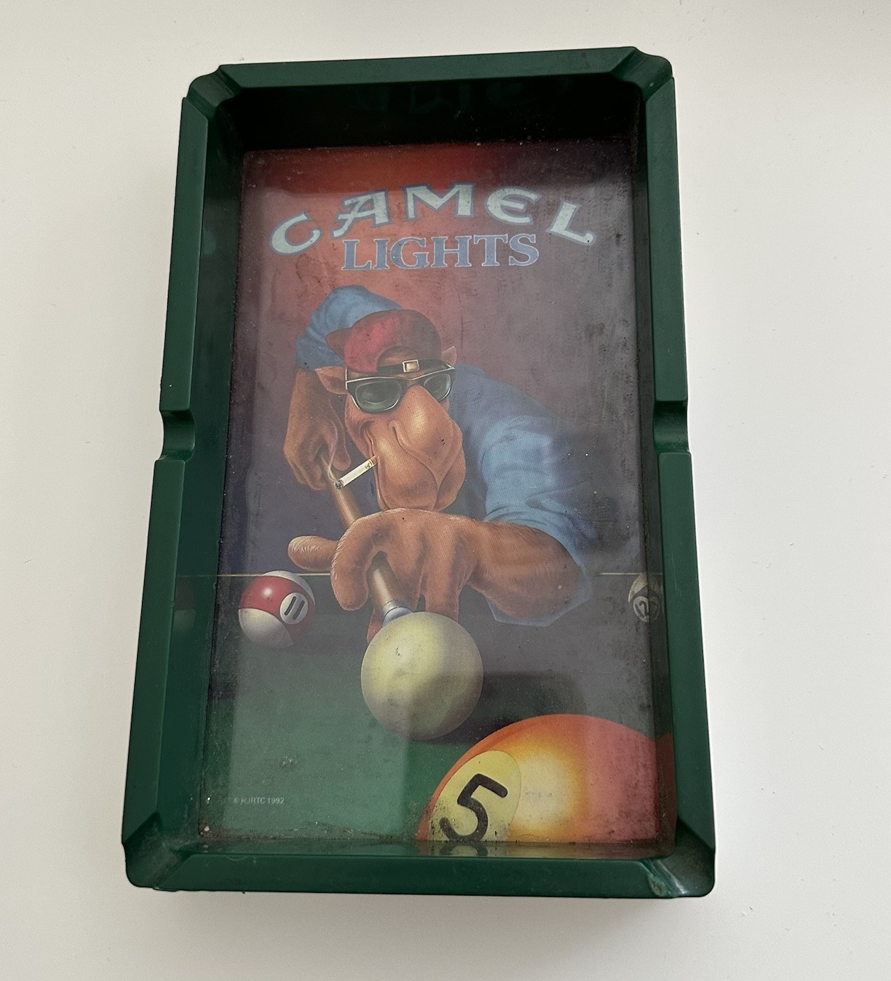 RJ Reynolds Vintage 1992 Camel Lights Joe Camel Pool Table Cigarette Ashtray