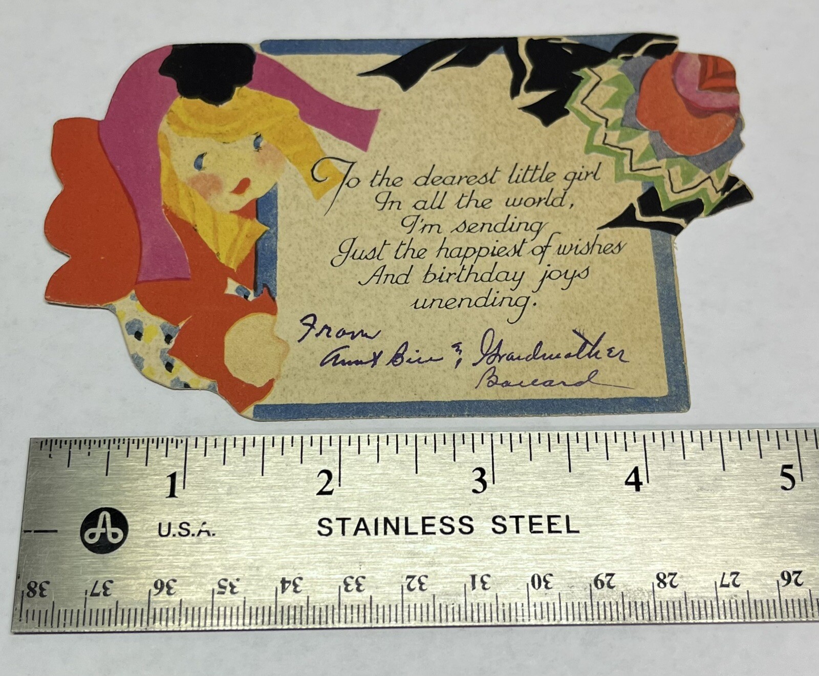 1910-1920s Vintage Birthday Card. Excellent Condition