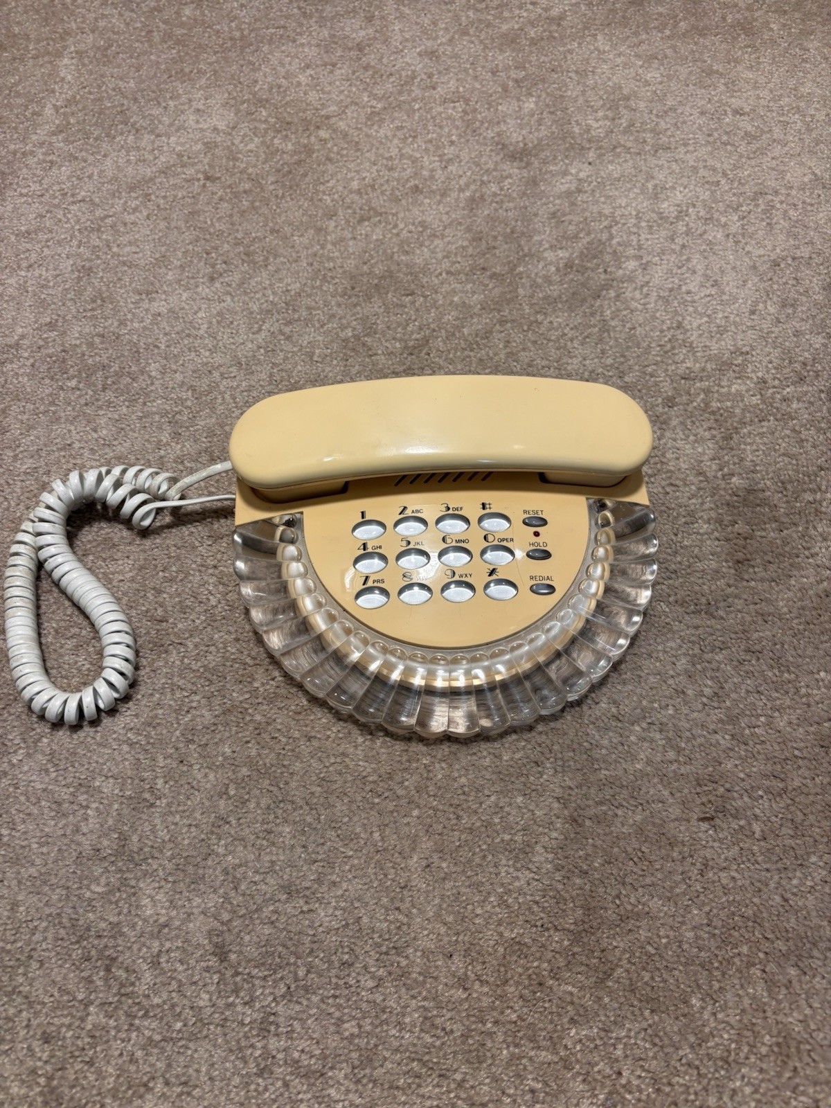 Vintage 1991 Columbia  Lumalite Corded Phone Peach Pink RARE 90s