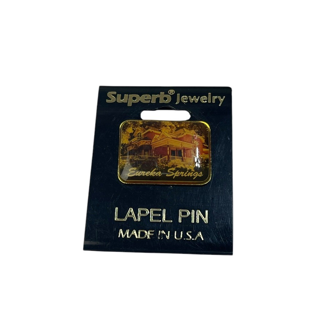 Vintage Eureka Springs Souvenir 1” Lapel Pin Made In USA