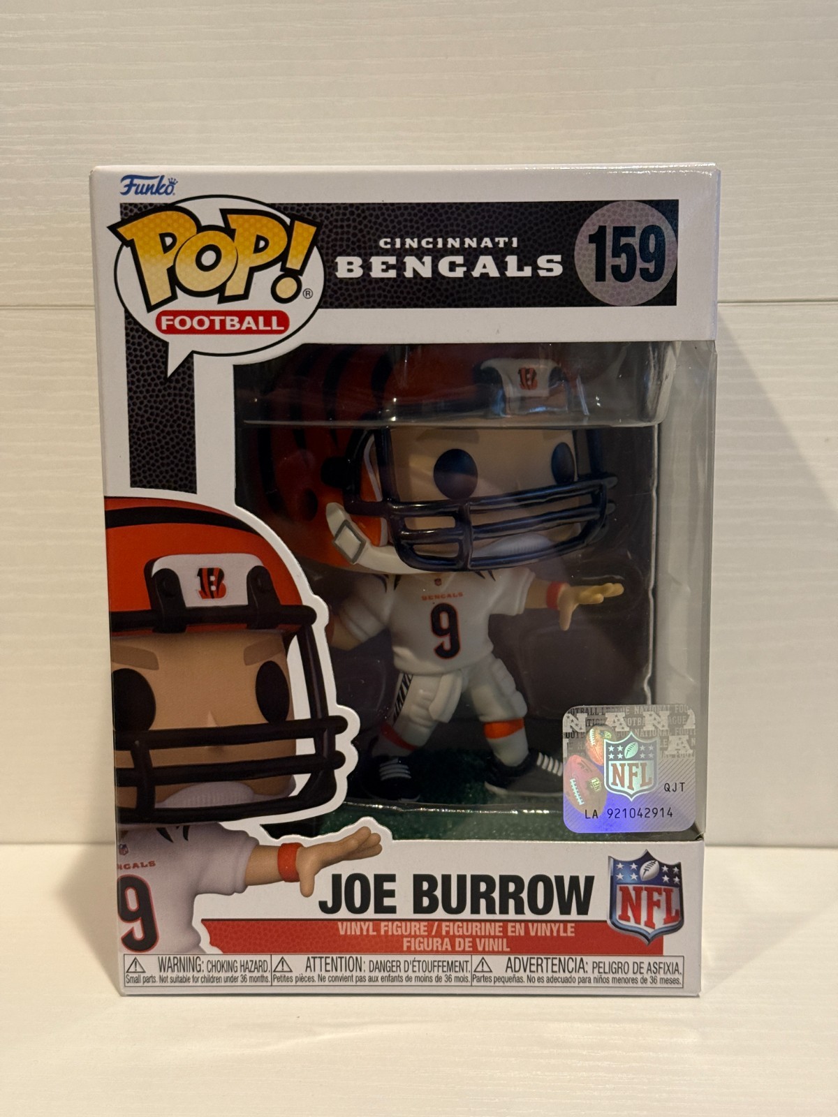 Funko Pop NFL Football Joe Burrow #159 Cincinnati Bengals - White Jersey